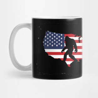 Bigfoot Sasquatch American Flag Mug